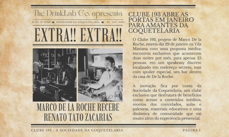 Clube 193 – A Sociedade da Coquetelaria recebe Tato Zacarias